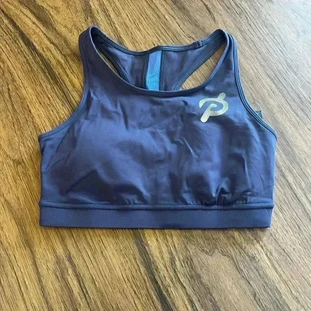 NWT Peloton High Impact Sports Bra Mesh Blue-Sz M